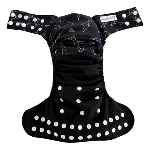 DIVIN POPOTIN | Couche lavable à poche | taille unique | Wrap | Dino géo