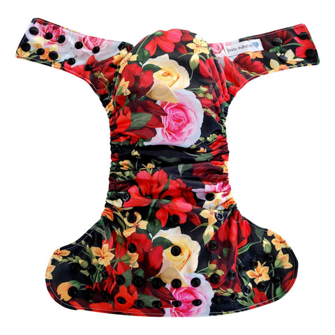 DIVIN POPOTIN | Couche lavable à poche | taille unique | Tout motif | Rouge passion