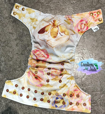 Vert Jade | Couche lavable à poche | taille unique | D'or d'abeilles | rose (LIQUIDATION VENTE FINALE SANS GARANTIE)
