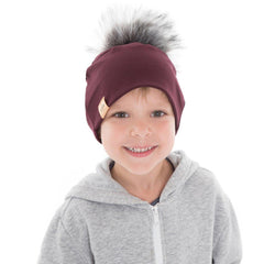 LOX LION | Tuque à pompon interchangeable | 3 Saisons | Bourgogne*