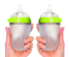 Cocotomo | Biberons compressibles à flot naturel (250 mL) | Vert