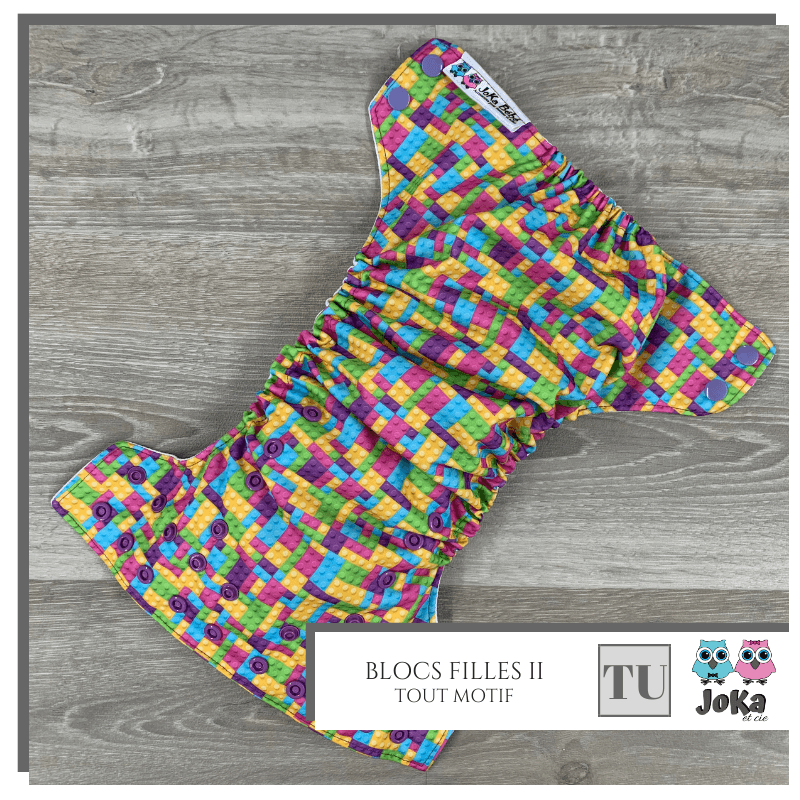 JOKA | Couche lavable à poche | taille unique | [Tout motif] Blocs pastels