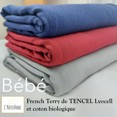 L'ArtisAnne | Couche plate French Terry de TENCEL Lyocell et Coton Biologique unie double | taille bébé