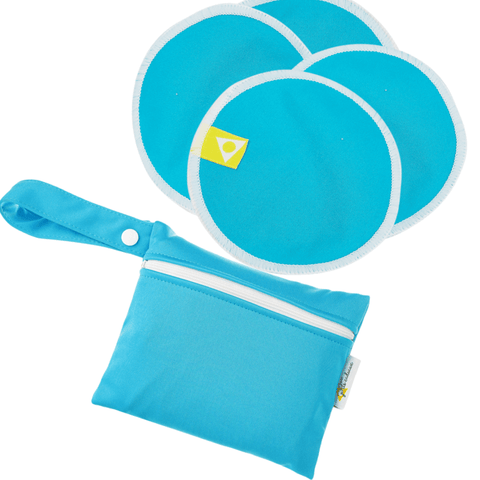 Aux P'tits Cadeaux | Ensemble de compresses d'allaitement (4) | Aqua