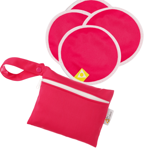 Aux P'tits Cadeaux | Ensemble de compresses d'allaitement (4) | Fuchsia
