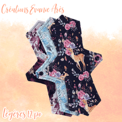 Créations Èvanie Arès | Serviettes hygiéniques lavables | Légères [12 po]