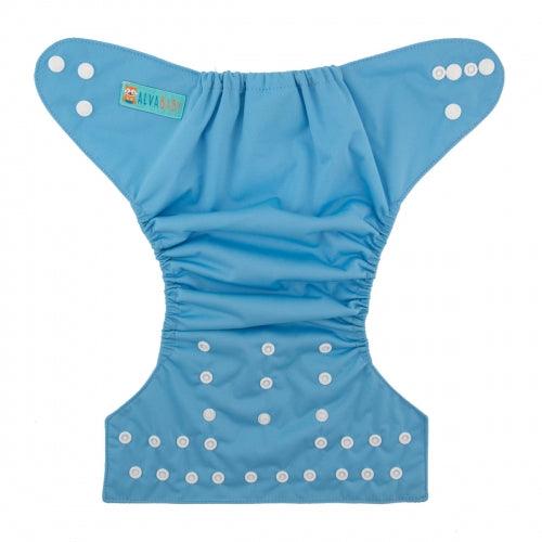 ALVA | Couche lavable à poche | taille unique | B05 - Bleu cendré (LIQUIDATION VENTE FINALE) - Alva Baby
