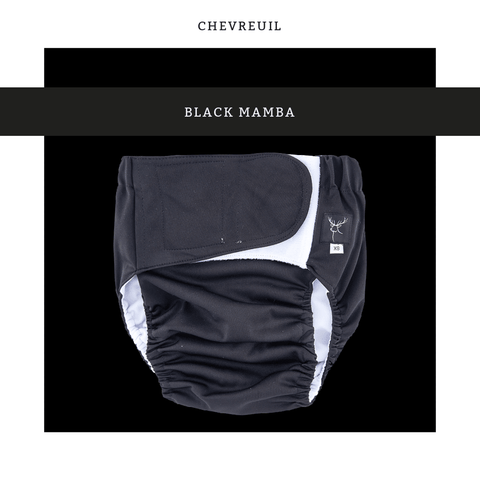 Chevreuil | Couche lavable à poche | taille ENFANT-ADULTE | Black Mamba