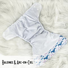 Bambou d'chou | Couche de piscine hybride | Baleine & arc-en-ciel