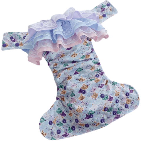 DIVIN POPOTIN | Couche lavable à poche à froufrou | Sirène pastel