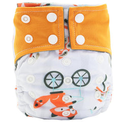 HAPPY FLUTE | Couche lavable Tout en Un | taille NOUVEAU-NÉ | EF029 [Maître renard]