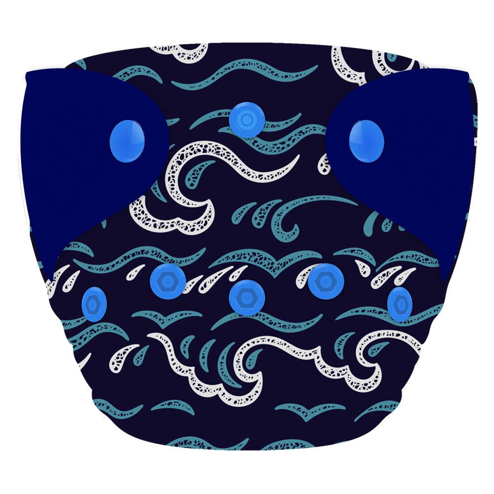 ELF | Couche lavable | taille NOUVEAU-NÉ (5-14 lb) | Blue Waves - Elf