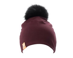 LOX LION | Tuque à pompon interchangeable | 3 Saisons | Bourgogne*