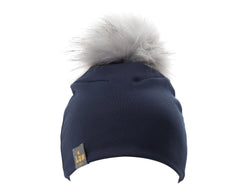 LOX LION | Tuque à pompon interchangeable | 3 Saisons | Marine*