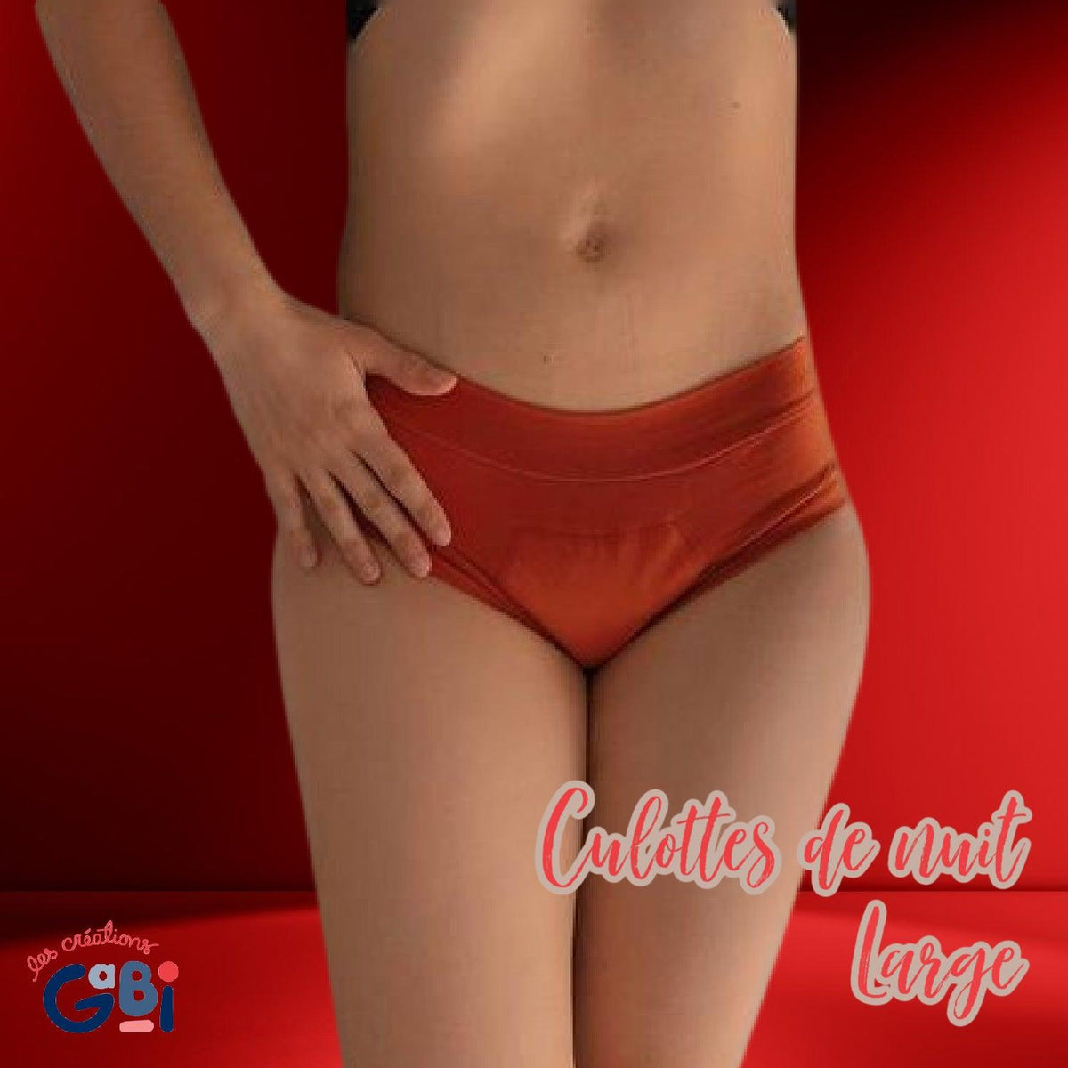 CRÉATIONS GABI | Culottes menstruelles de nuit | LARGE - Les Créations Gabi