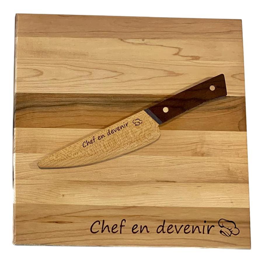 Le Graveur des Bois | Couteau de bois pour enfant (surdimensionné) | Gravure ''Chef en devenir'' - Le Graveur des Bois