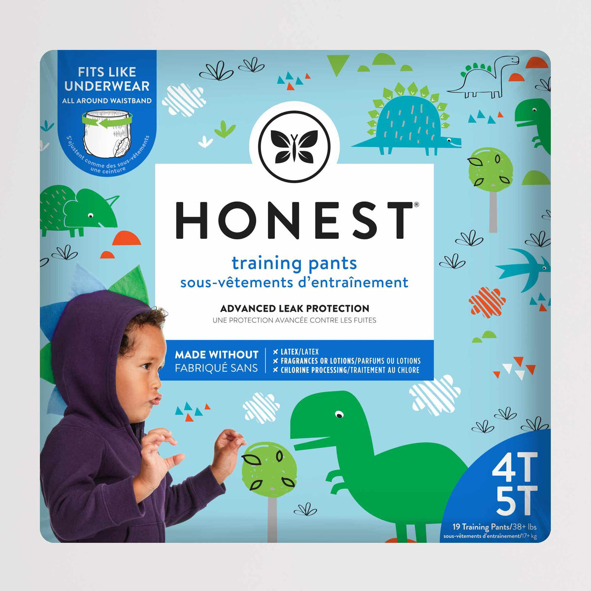 HONEST | Culottes d'entraînement écologiques [à usage unique] | Taille 4T-5T - The Honest Company
