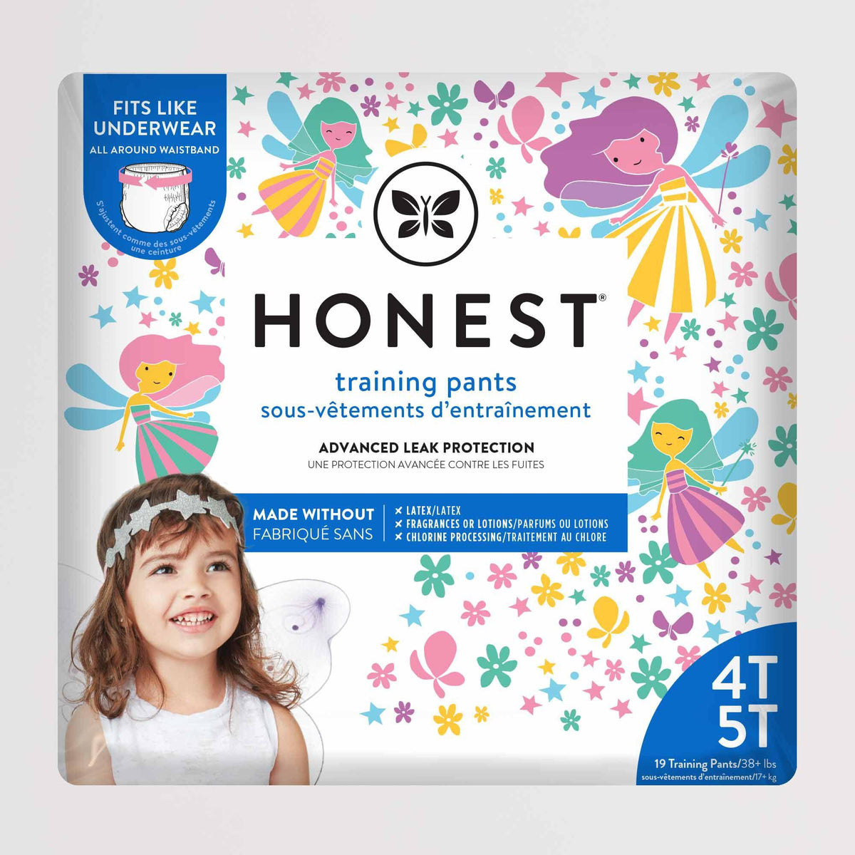HONEST | Culottes d'entraînement écologiques [à usage unique] | Taille 4T-5T - The Honest Company