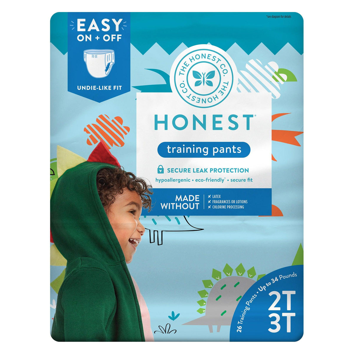 HONEST | Culottes d'entraînement écologiques [à usage unique] | Taille 2T-3T - The Honest Company