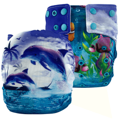 KELSA | Couche lavable à poche | taille unique | Dauphin