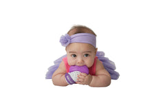 MALARKEY | Mitaine de dentition Munch-Mitt | Purple Polka Dots