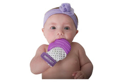 MALARKEY | Mitaine de dentition Munch-Mitt | Purple Polka Dots