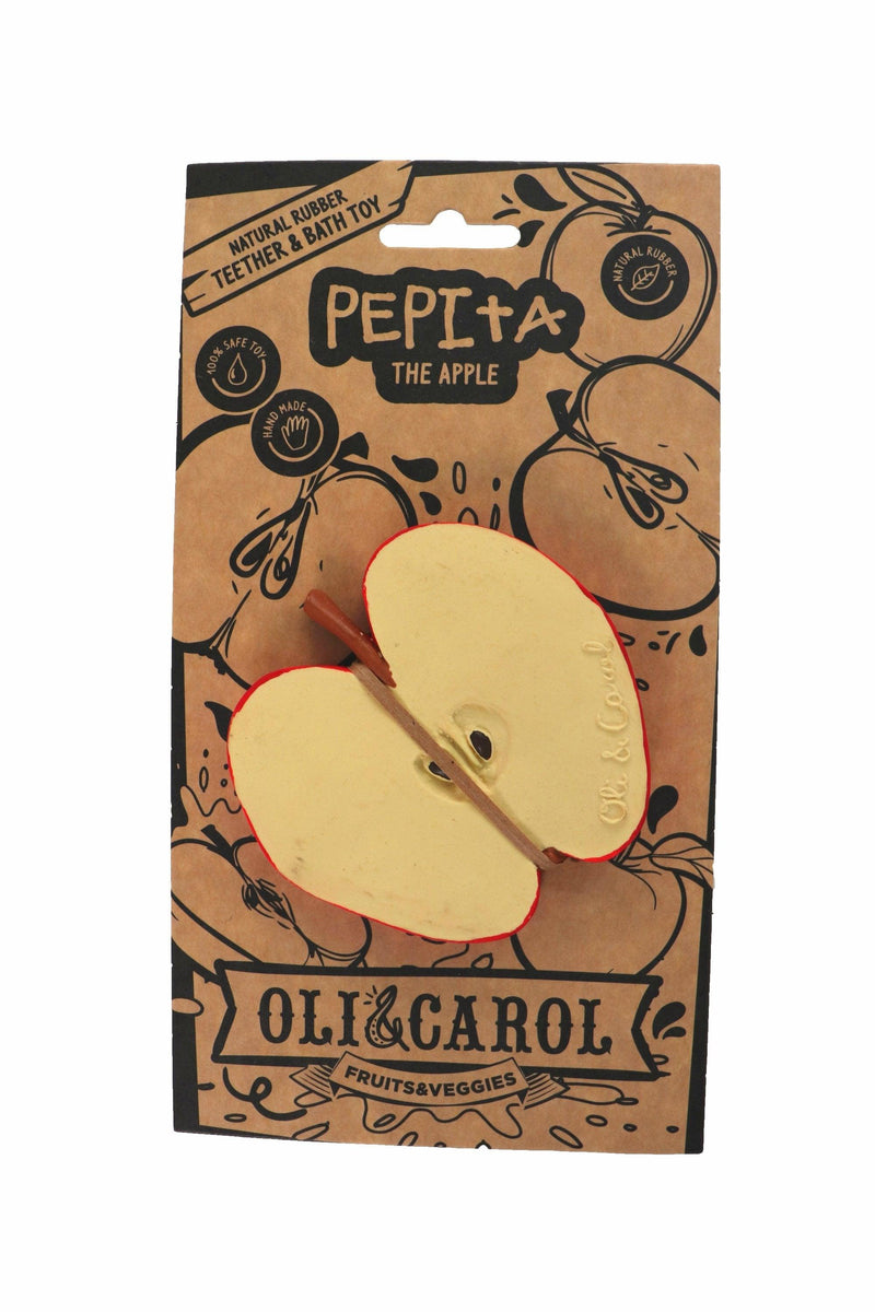 Oli & Carol | Jouet de caoutchouc 100% naturel | Fruits & Veggies | Pepita the Apple - Oli & Carol