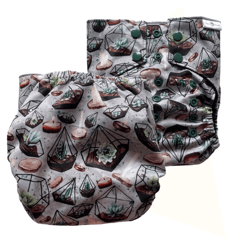 ROSINETTE | Couche lavable à poche | taille unique | Succulentes