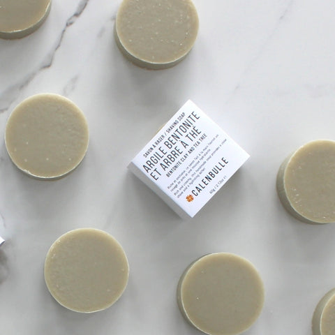 CALENBULLE | Savon à raser | Argile bentonite et arbre à thé