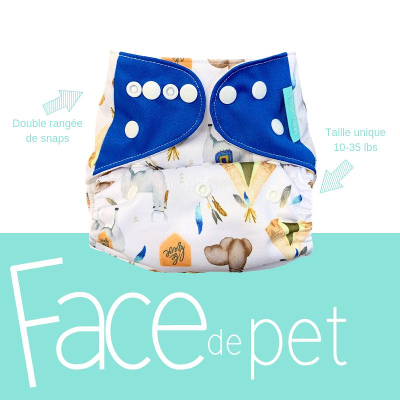 FACE DE PET | Couche lavable à poche | taille unique | Nautique rose - Face de Pet