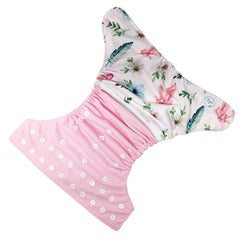 LYA | Couche lavable à poche | taille unique | Fleurs & quartz (2.0)