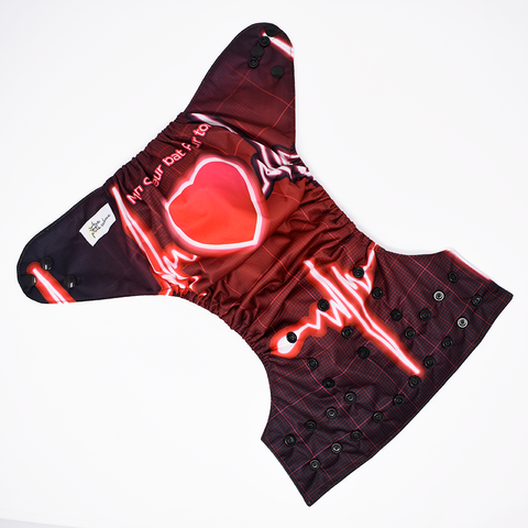 Aux P'tits Cadeaux | Couche lavable à poche | taille unique | Mon coeur bat pour toi