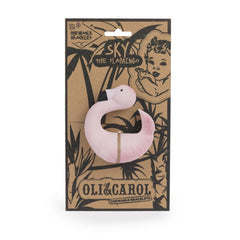 Oli & Carol | Jouet de caoutchouc 100% naturel | Bracelet | Sky the Flamingo