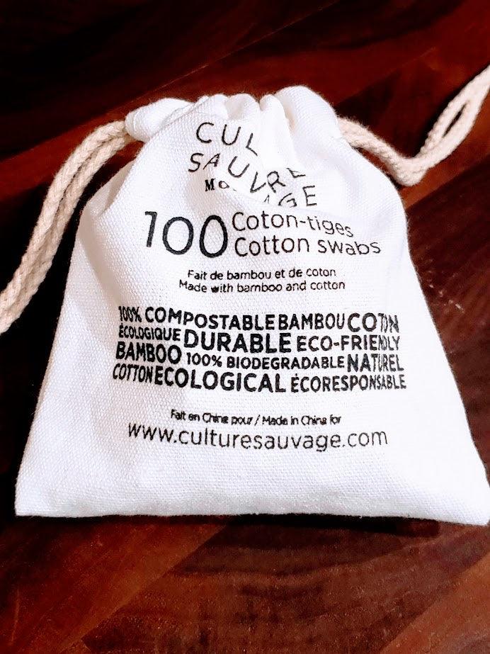 Culture Sauvage | Sac 100 coton-tiges en bambou - Culture Sauvage