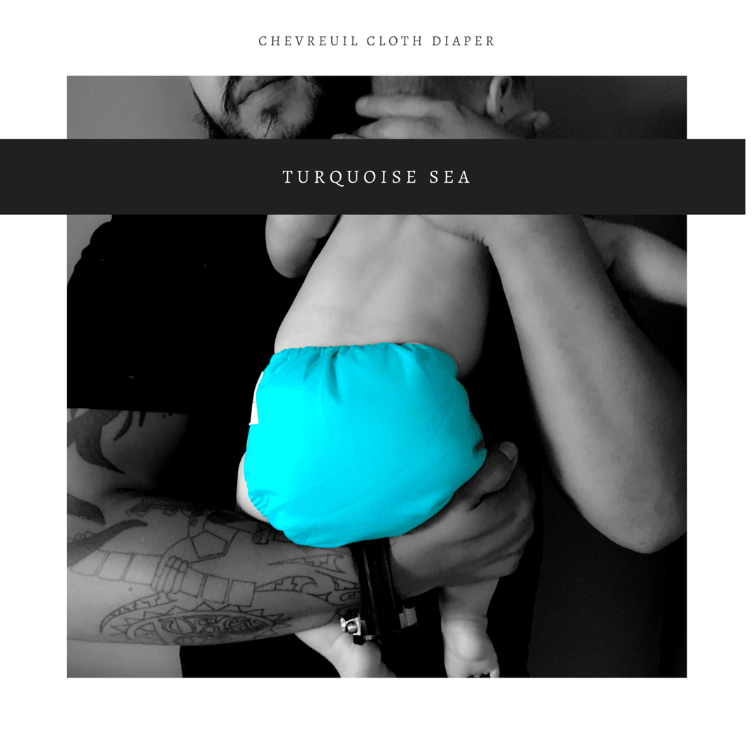 Chevreuil | Couche lavable à poche | taille unique | Turquoise Sea - Bebe D Lux